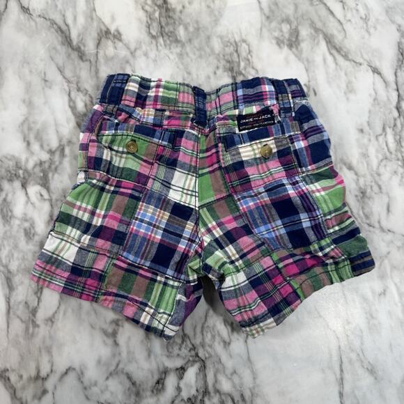 Janie and Jack Madras Plaid Baby Boy 3 6 M Shorts Patchwork - Picture 2 of 4